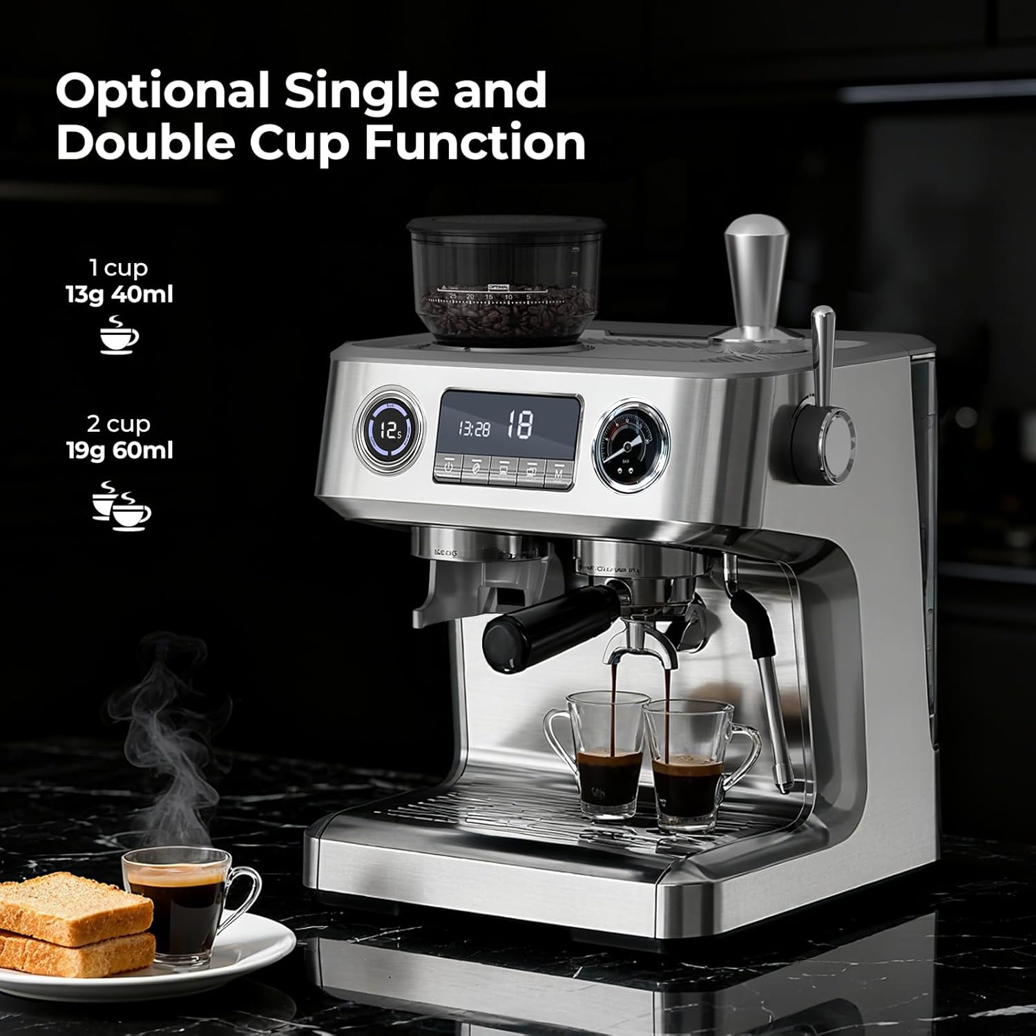 20 Bar Programmable Expresso Coffee Machine CM8023S