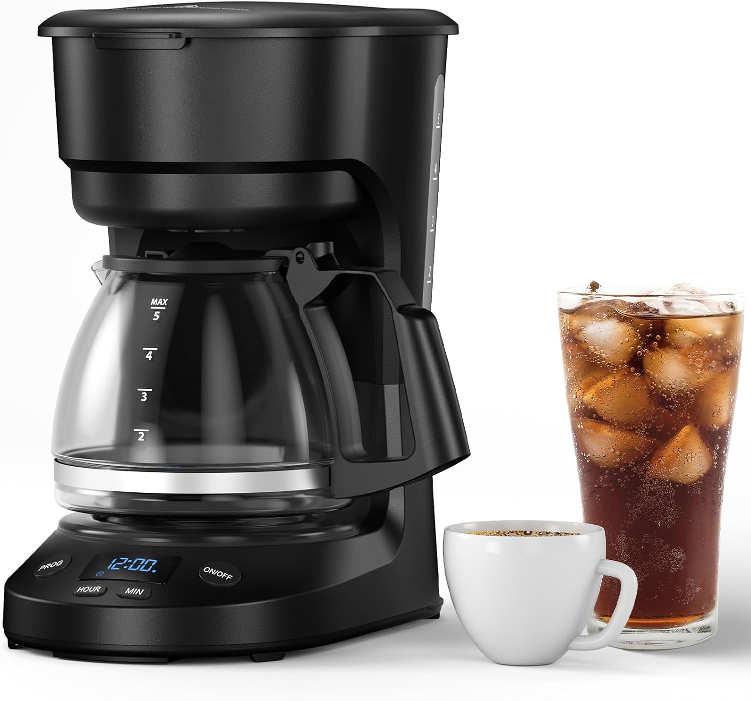 5-Cup Drip Coffee Maker - Programmable, Auto Brew, Auto Pause, Keep Warm Function CM3710H