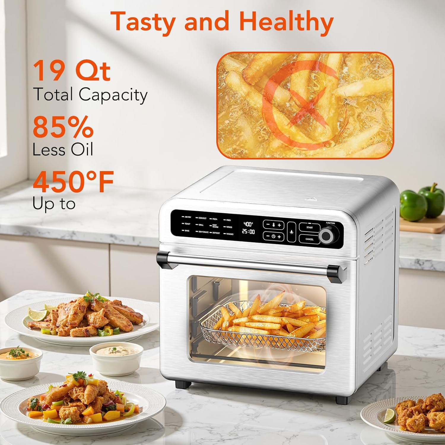 Kismile 19QT Air Fryer Toaster Oven Combo 93184KAF1