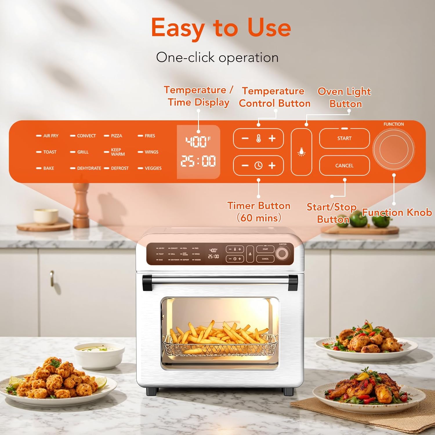 Kismile 19QT Air Fryer Toaster Oven Combo 93184KAF1