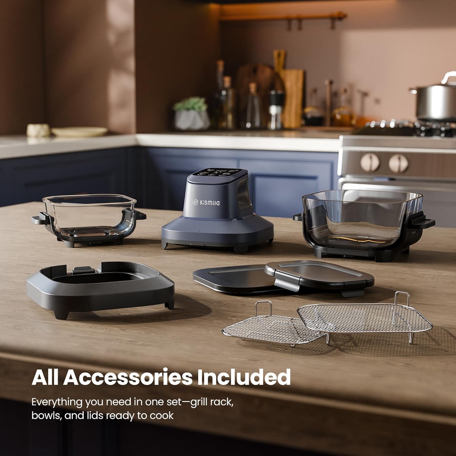 Kismile Glass Air Fryer Non Toxic 12501KAF0-PURPLE