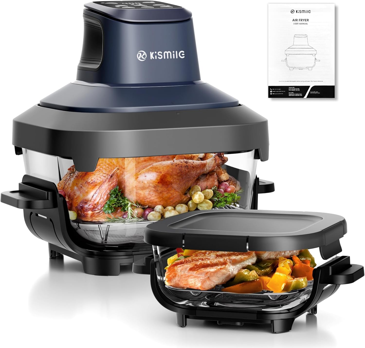 Kismile Glass Air Fryer Non Toxic 12501KAF0-PURPLE